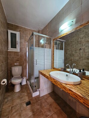 Apartamento, 1 quarto, vista para o jardim | Banheiro | Secador de cabelo, toalhas de banho