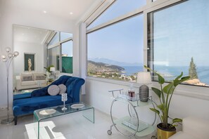 Villa, 1 Bedroom, Smoking, Private Pool | Living area | Books - Dion Villa Zakynthos Greece One Bedroom Villa With Private Pool No01 (Zakynthos)