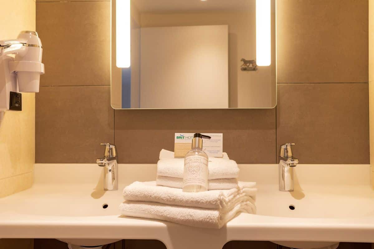 comfort double room | bathroom | shower, free toiletries, hair dryer, towels