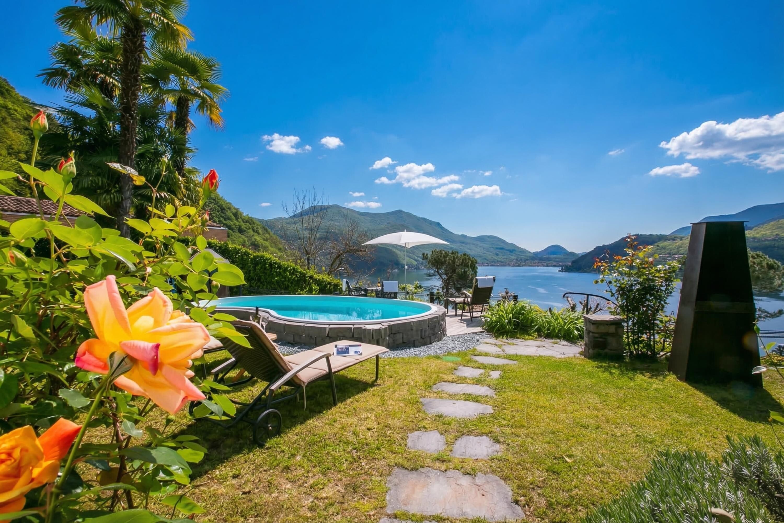 Honeymoon Villa, Multiple Bedrooms, 2 Bathrooms (Morcote Magic View) | Garden