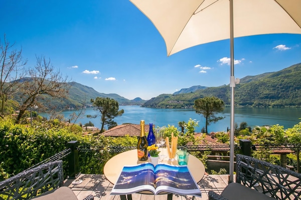 Villa Lune de Miel, 2 chambres, 2 salles de bains (Morcote Magic View & Pool) | Vue sur le lac