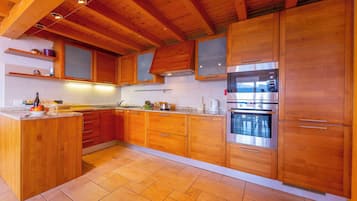 Familienapartment, 2 Schlafzimmer (Lugano Panoramica) | Eigene Küche | Großer Kühlschrank, Mikrowelle, Ofen, Herdplatte