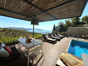 Terrace/patio - Superior 3-bedroom Villa Cassiope With Private Pool and Breathtaking Sea Views (Skiathos)