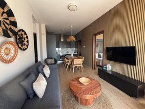 Villa, 3 Bedrooms, Smoking, Private Pool | Living room | TV, books - Superior 3-bedroom Villa Cassiope With Private Pool and Breathtaking Sea Views (Skiathos)