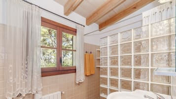 Suihku, ilmaiset hygieniatuotteet, hiustenkuivaaja, pyyhkeet