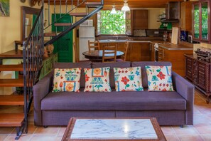 Televisión y chimenea 