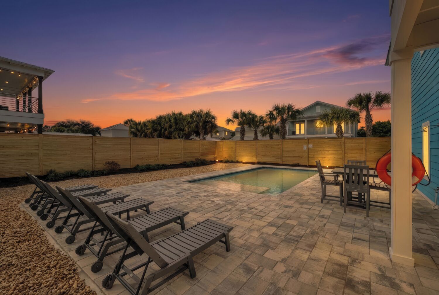 Piscine extérieure, piscine chauffée