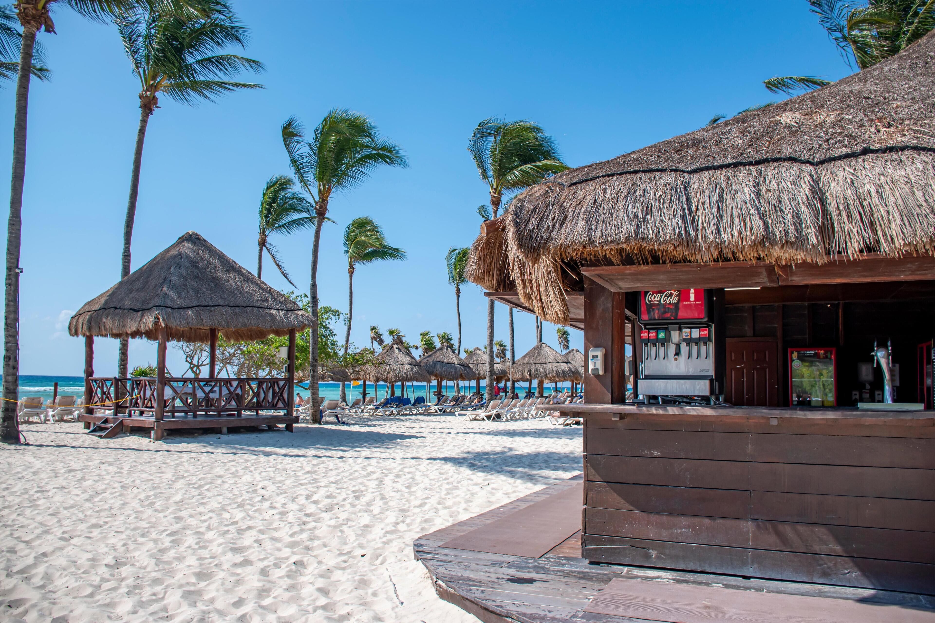On the beach, white sand, free beach shuttle, free beach cabanas