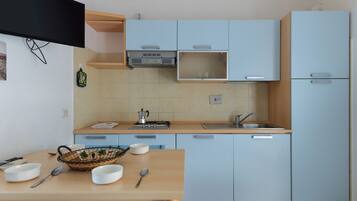 Fridge, stovetop, cookware/dishes/utensils