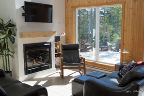 Una Smart TV, una chimenea