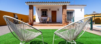 Rustic Home Close to Beach with Pool, Terrace, Garden & Wi-Fi; Pets Allowed, Parking Available