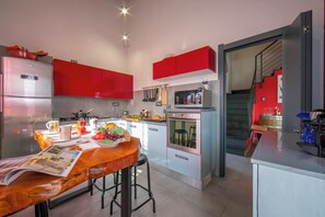 Family Villa, 4 Bedrooms, 2 Bathrooms, Mountainside (Villa Laura Private Pool and Garden) | Private kitchen | Full-size fridge, microwave, oven, stovetop