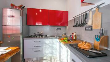 Family Villa, 4 Bedrooms, 2 Bathrooms, Mountainside (Villa Laura Private Pool and Garden) | Private kitchen | Full-size fridge, microwave, oven, stovetop