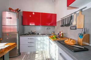 Family Villa, 4 Bedrooms, 2 Bathrooms, Mountainside (Villa Laura Private Pool and Garden) | Private kitchen | Full-size fridge, microwave, oven, stovetop