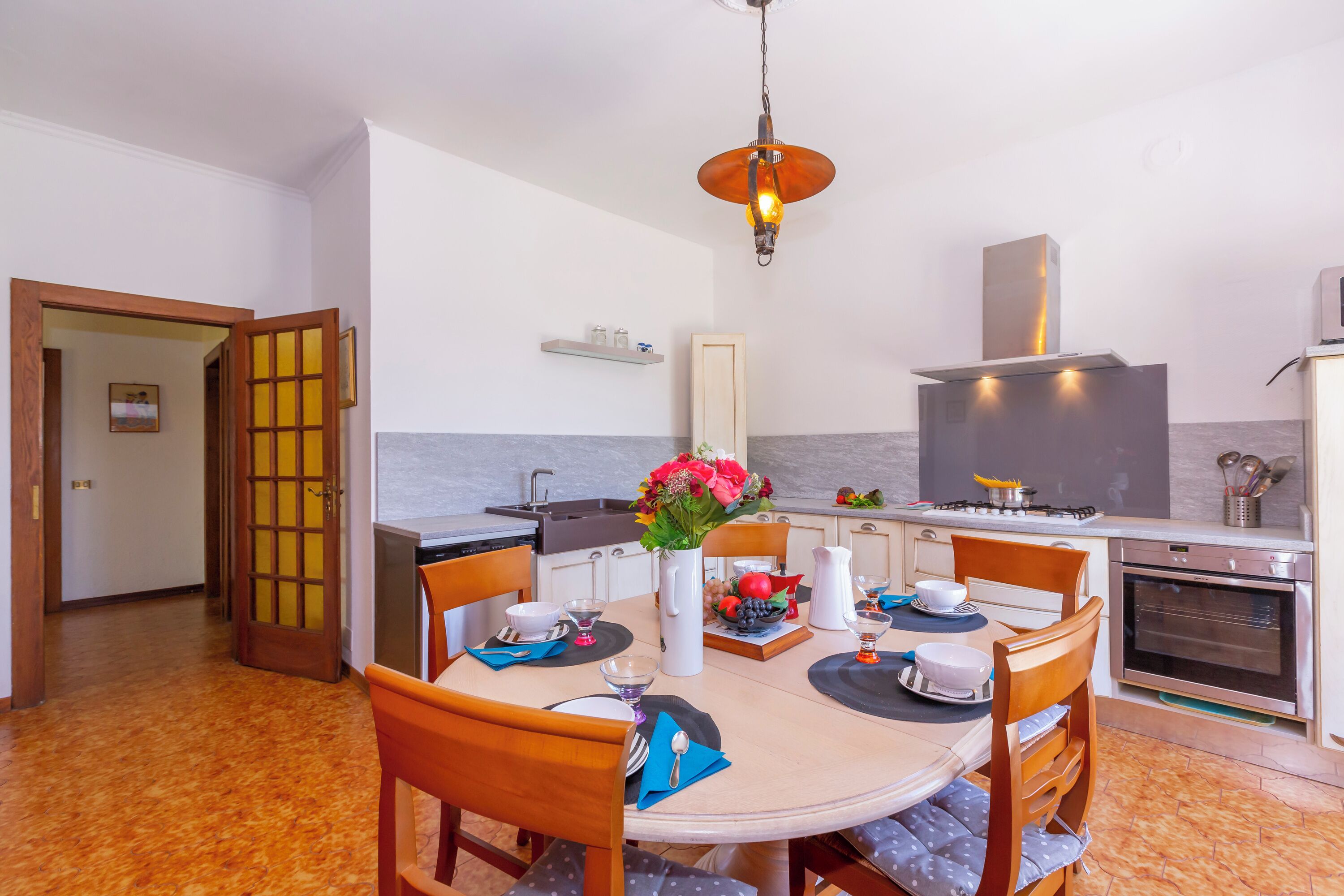 Family Villa, Multiple Bedrooms, 2 Bathrooms, Lakeside (Villa Martine Au Bord Du Lac) | Private kitchen | Full-size fridge, microwave, oven, stovetop