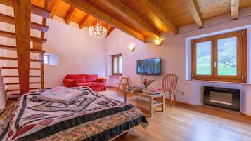 24-inch flat-screen TV with satellite channels, TV, DVD player