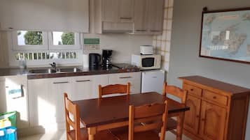 Réfrigérateur, micro-ondes, plaque de cuisson, cafetière/bouilloire