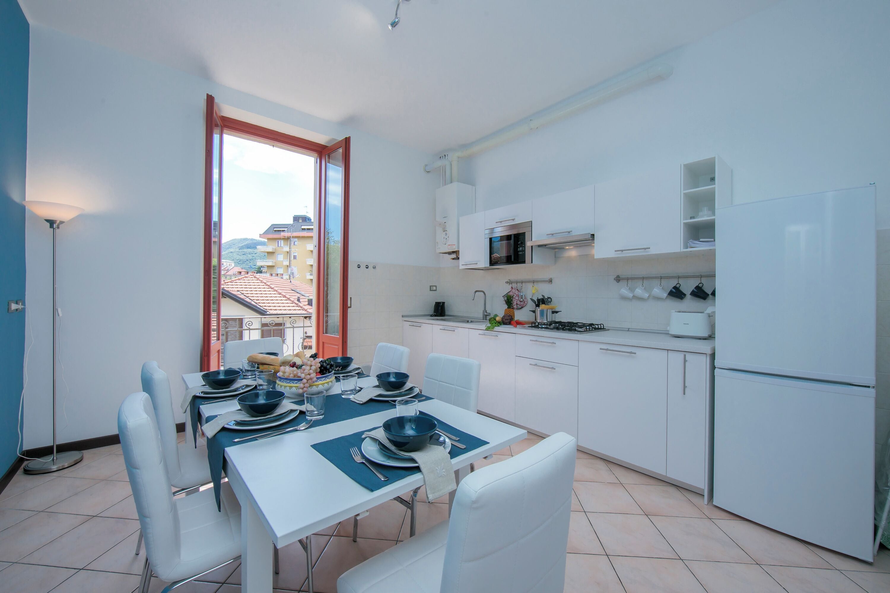 Family Apartment, 2 Bedrooms, Balcony, Lakeside (Residenza Oleandro - Lake View) | Private kitchen | Full-sized fridge, microwave, stovetop, dishwasher