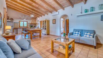 Televisión y chimenea