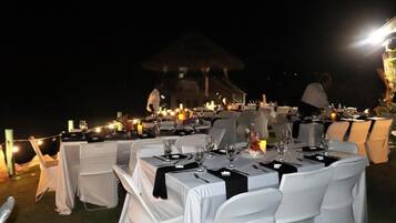 Outdoor banquet area