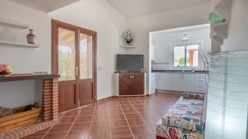 Televisie en een open haard