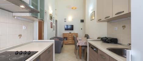 Apartment (Two Bedroom Apartment with City View) | Private kitchen | Fridge, oven, electric kettle