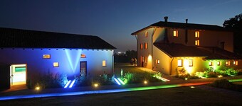 Farmhouse surrounded by vineyards