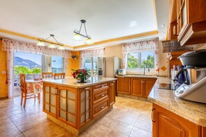 Fridge, microwave, oven, stovetop - Beautiful Villa "Trebol" with Panoramic Views, Wi-Fi, Garden, Terrace and Pool (Mijas)