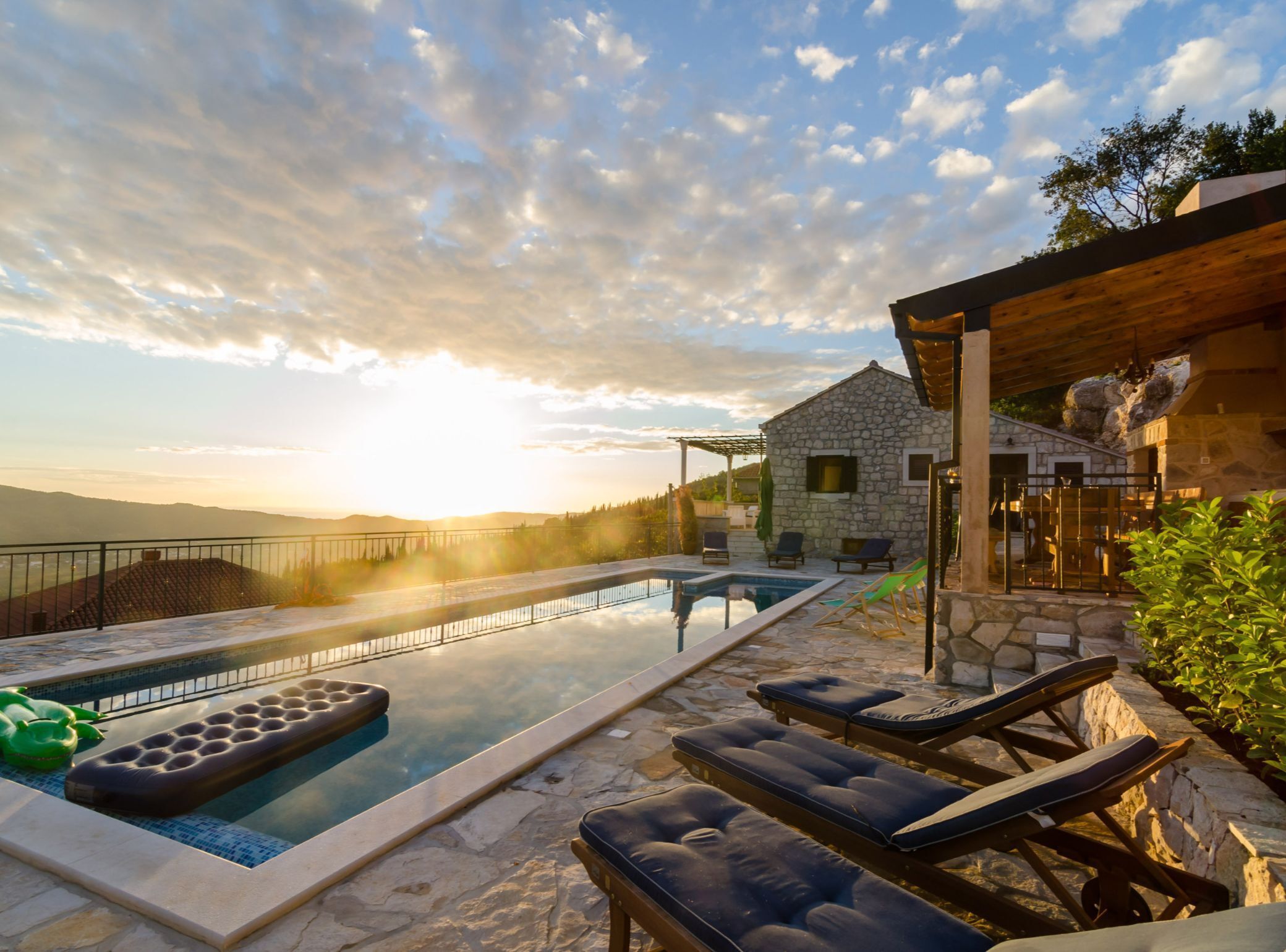 Villa (Four-Bedroom Villa with Terrace) | Pool | Seasonal outdoor pool, pool umbrellas, sun loungers