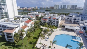 Aerial view - Oceanfront Condo at Voted Best Cancun Sandy Beach (Cancun)
