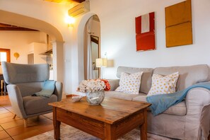 Télévision, cheminée, lecteur de DVD, chaîne hi-fi