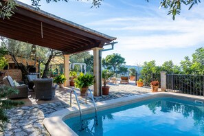 Pool - Fantastic Country House Finca Rural Es Pujol with Sea View, Pool, Terrace, Air Conditioning & Wi-Fi (Soller)