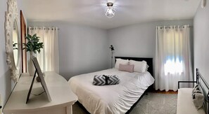 2 bedrooms, iron/ironing board, travel crib, free WiFi