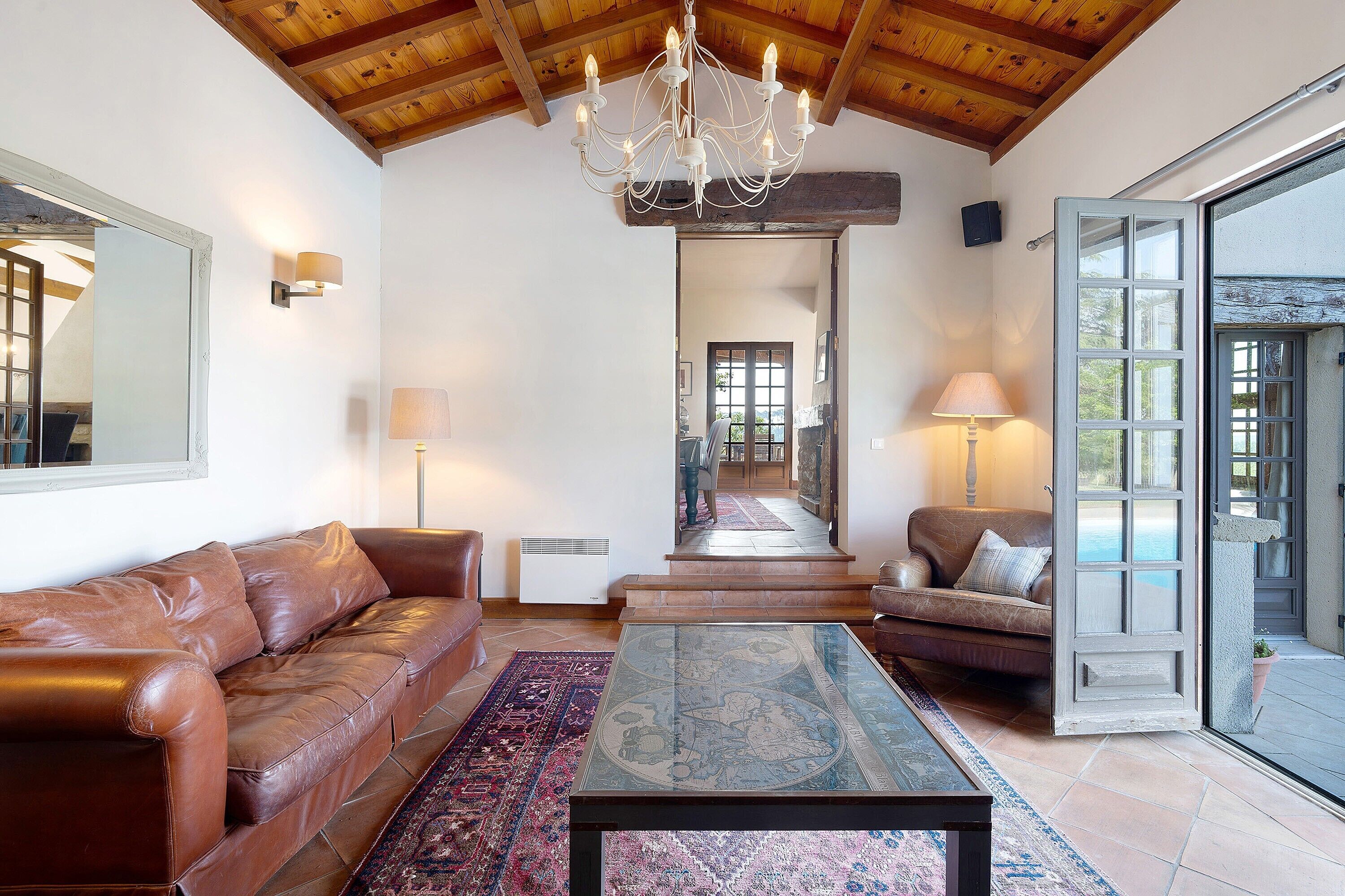 TV, fireplace, DVD player, ping pong