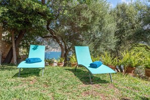 Property grounds - Villa on the Beach with Sea View in Port de Soller. Garden and Wi-Fi (Sóller)