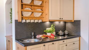 Fridge, microwave, stovetop, dishwasher