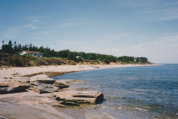 On the beach, beach towels