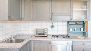 Kühlschrank, Herdplatte, Geschirrspüler, Kochgeschirr/Geschirr/Besteck