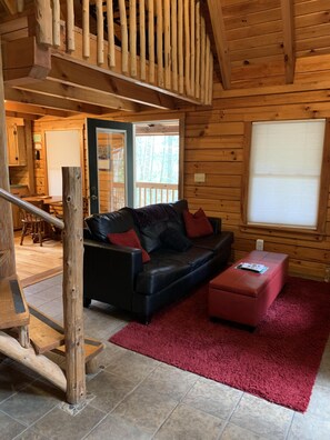 Smart TV, fireplace - Secluded Cabin with a private waterfall at Spirit Lake and internet (Rogers)