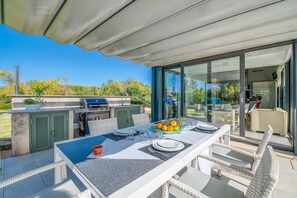 Outdoor dining - Fantastic new built Finca with lots of comfort between Muro and Can Picafort (Muro)