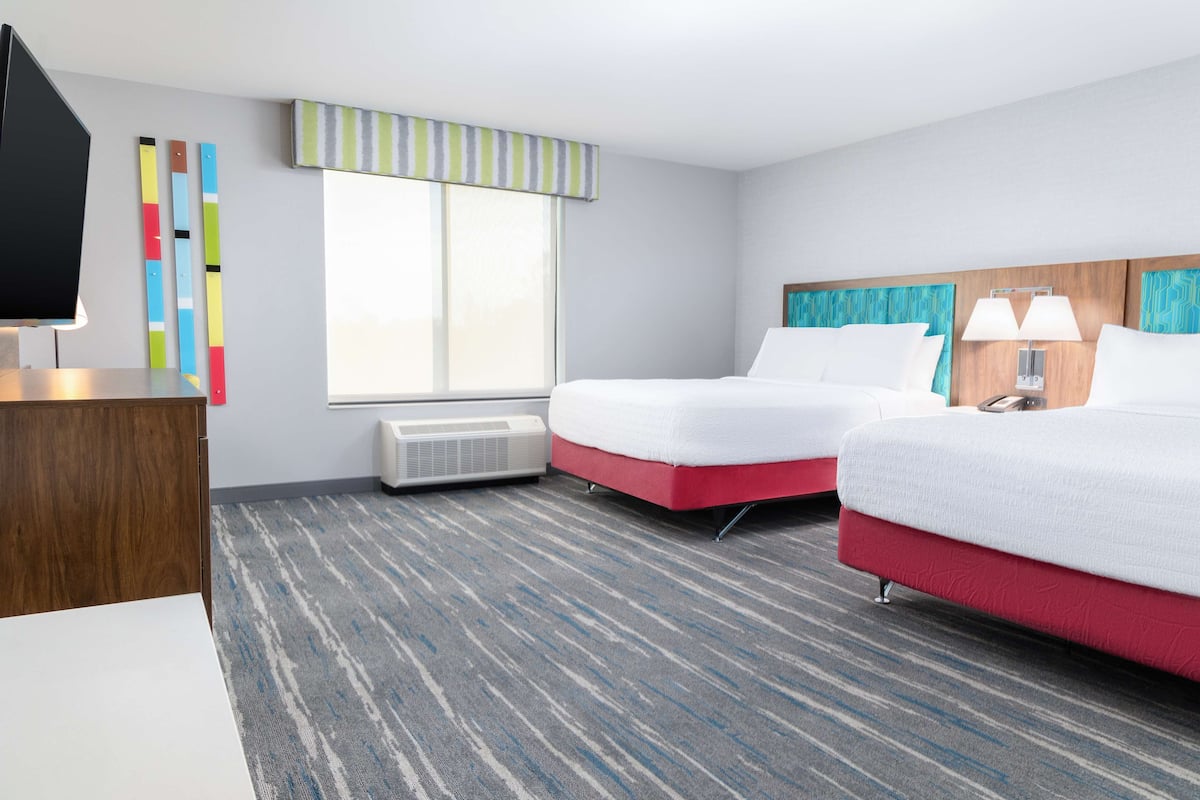 Studio, 2 Queen Beds, Accessible, Bathtub | In-room safe, desk, blackout drapes, iron/ironing board