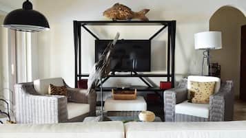 Televisi layar datar 43-inci dengan saluran TV kabel dan TV