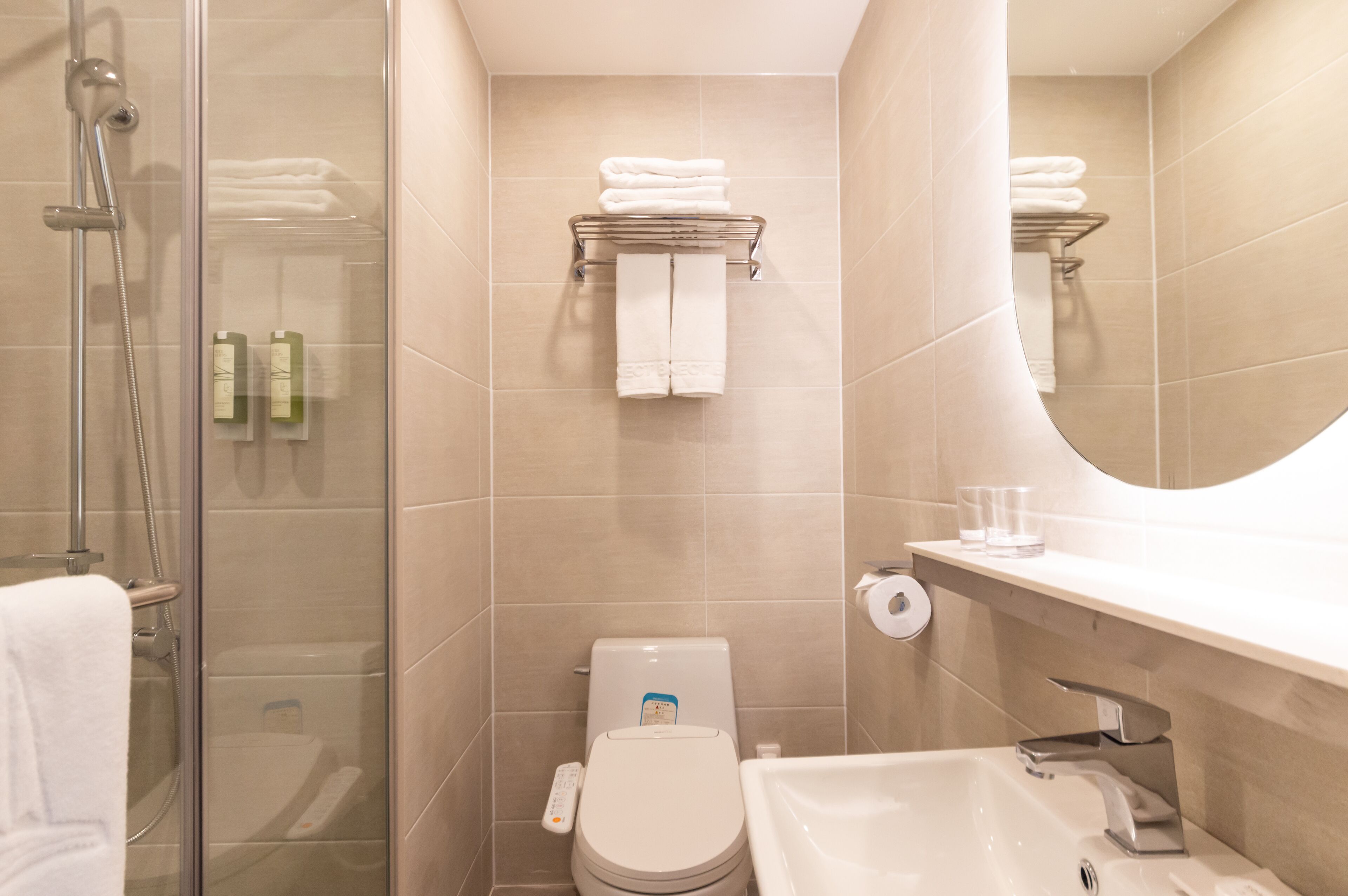 shower, eco-friendly toiletries, hair dryer, dressing gowns
