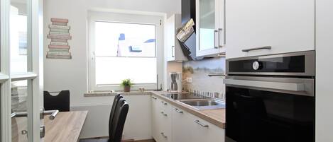 Fridge, microwave, dishwasher, electric kettle