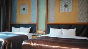 Blackout curtains, free WiFi, bed sheets