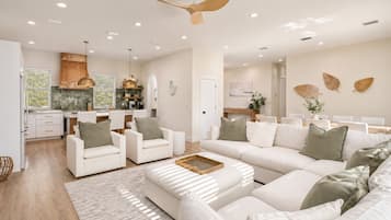 Smart TV, music library, video library, stereo
