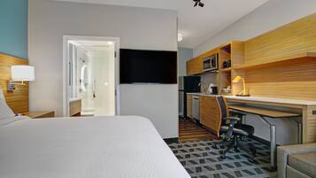 Bureau, espace de travail pour ordinateur portable, rideaux occultants