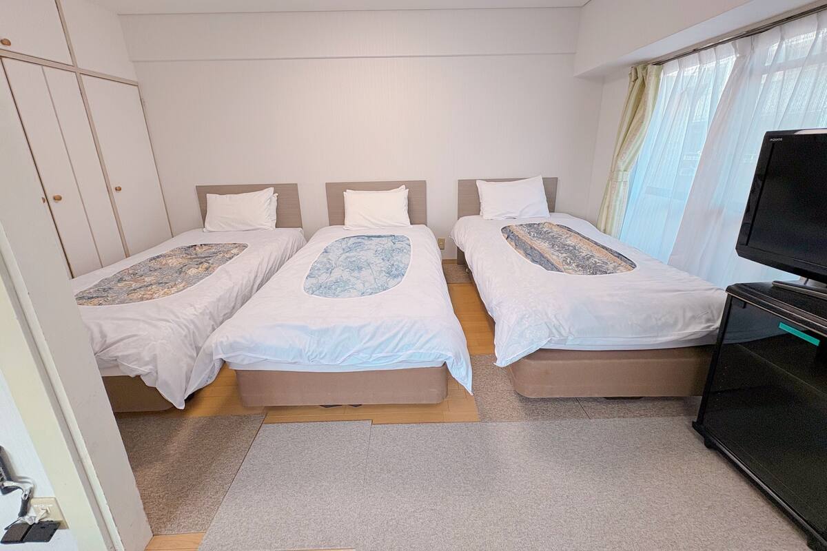 Basic Triple Room, Non Smoking | Desk, WiFi (free), bed sheets