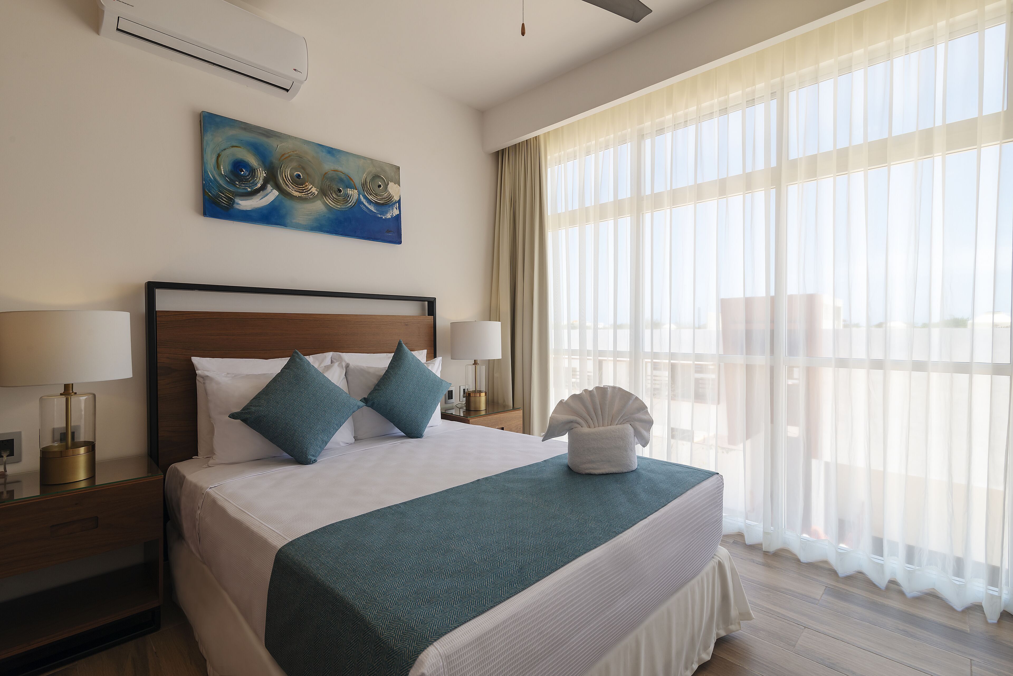 2 bedrooms, in-room safe, blackout curtains, iron/ironing board