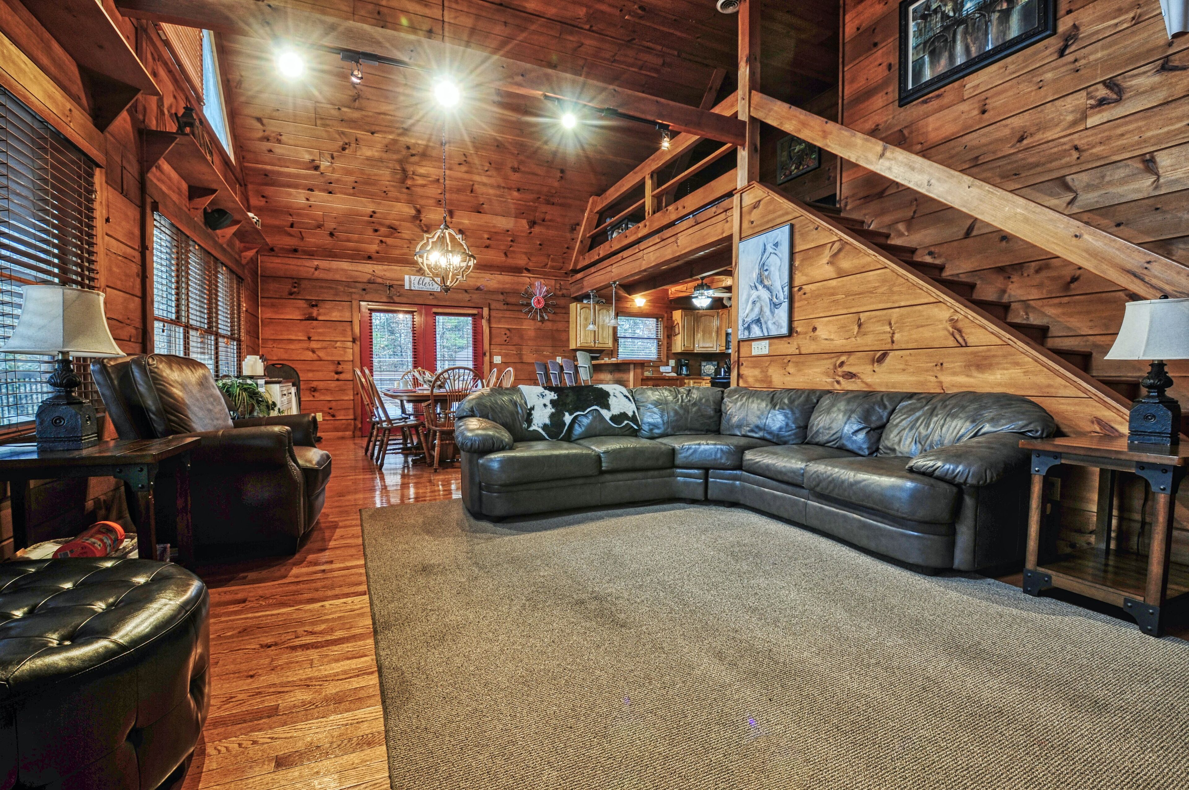 Smart TV, fireplace, video games, DVD player